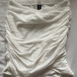 Shein Ruched White Skirt Size M
